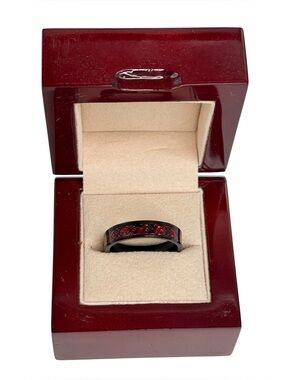 King Will Tungsten Carbide Ring with Red Inlay size 13 wedding band